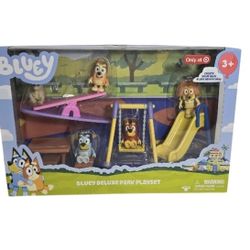 Bluey Deluxe Park Themed Playset Bingo, Indy, Rusty Figurines Toys 10 Pc New 