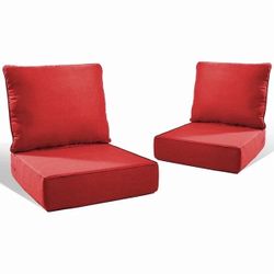PARKWELL Outdoor Deep Seat Cushion Set, 24 x 24, Water Repellent, Fade Resistant, 6" Thicken Deep Seat Bottom and Back Cushion for Chair, Sofa, and Co
