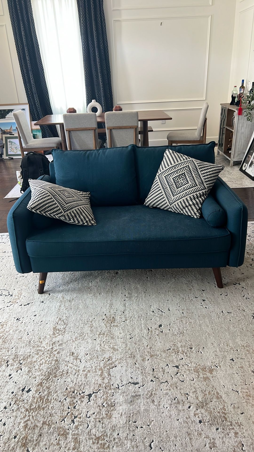 Blue Loveseat 