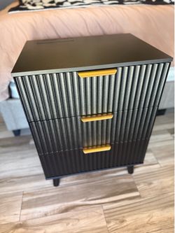 Modern Nightstand with Charging Station