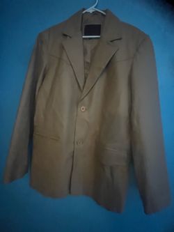 Tan Button-Up Blazer Jacket