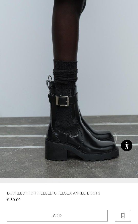 Zara Women's Buckled High Heeled Chelsea Ankle Boots