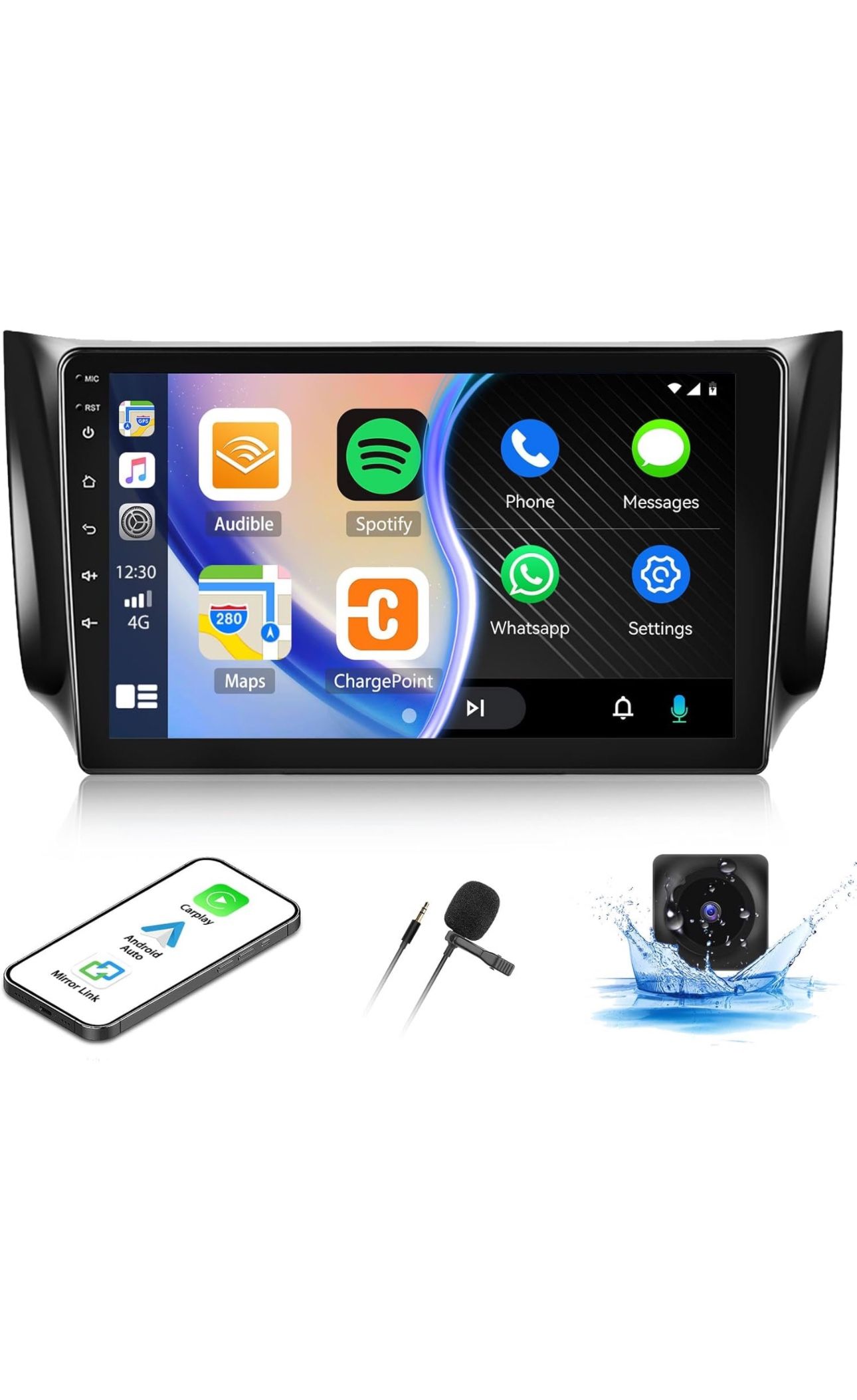 2+64G Android Car Stereo for Nissan Sylphy B17 Sentra 2013-2017 with Apple Carplay Android Auto Mirror Link 10.1 inch Touch Screen FM RDS HiFi Bluetoo