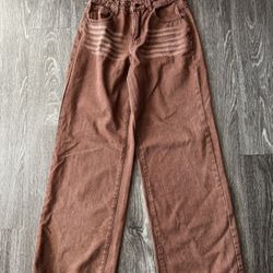 Super wide brick brown jeans