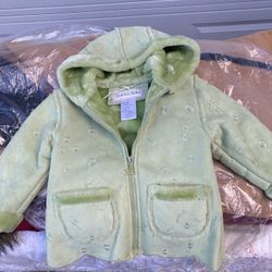 Lime Green Faux Suede Child’s Rothchild Coat 3T 