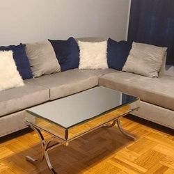 Velvet L-shaped Sofas