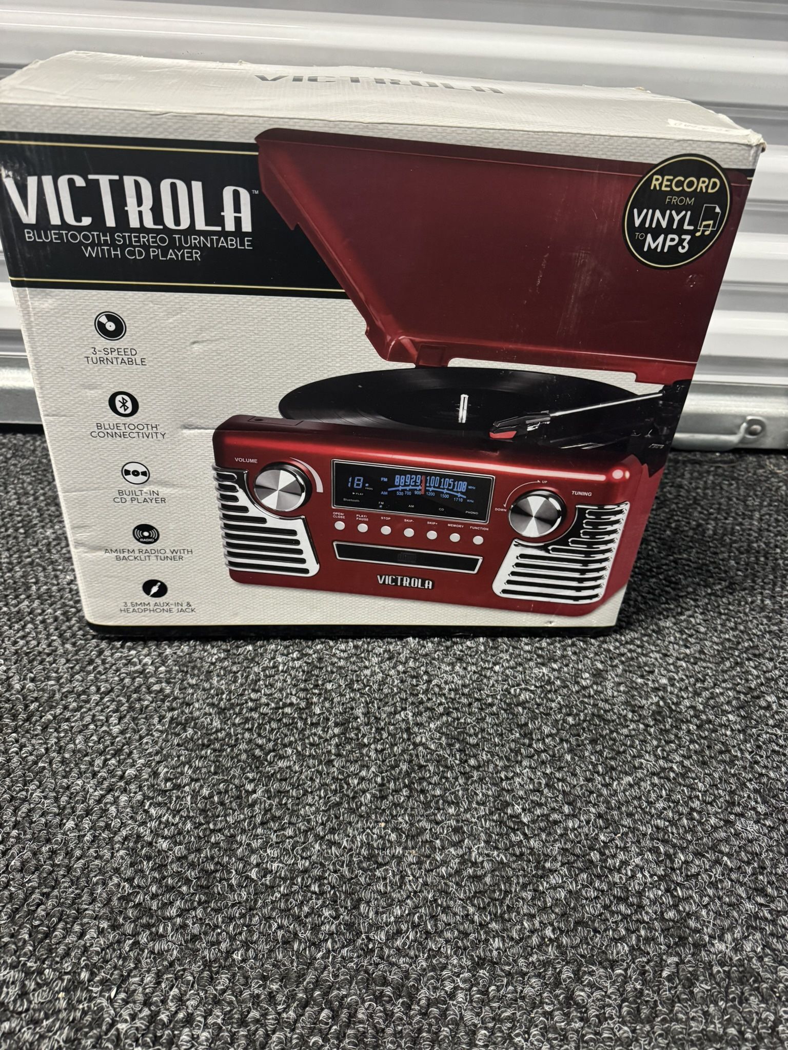 Victrola Bluetooth Stereo Turntable With Cd Player