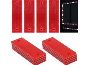 Smseace 15Pack Red Safety Reflectors - Self Adhesive Trailer, Car, RV, Motorcycle, Car, Bus Reflectors