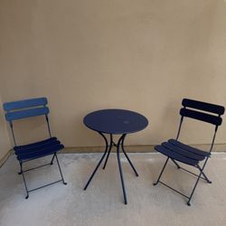 Blue Outdoor Patio Table Set