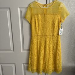 Kensie Women’s Lace Dress Yellow Size 8
