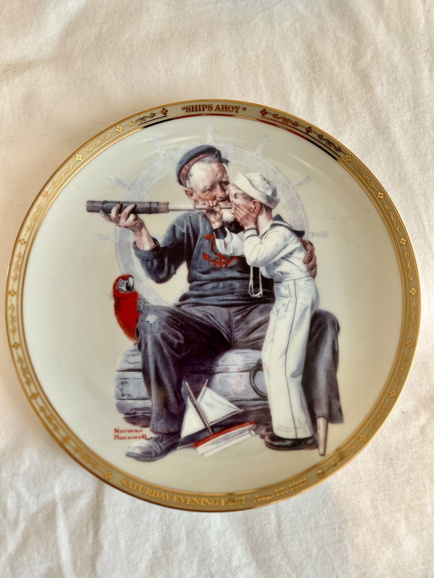Norman Rockwell “Ships Ahoy” Collector’s Plate – Limited Edition