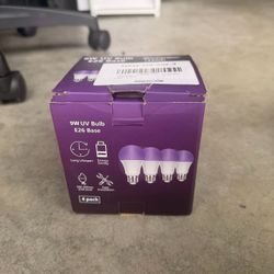 9W UV LED Bulbs E26 Base 4-Pack