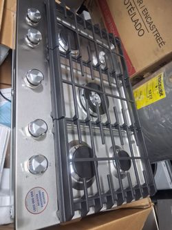 30'" kitchen aid  cook top stainless steel five burners