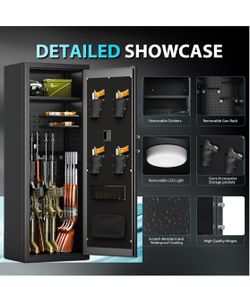 KAER 13-15 Biometric Gun Safe, Long Gun Safe for Home Rifle and Pistols with Fingerprint Lock, Ideal for AR15, Shotguns & Ammunition Storage | Unassem