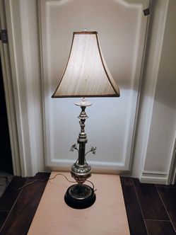 Vintage 1960s Silver Plated Lamp Chalice With Flower Ornaments