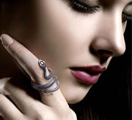Adjustable Silver Snake Serpent Ring