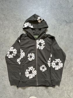 Denim Tear Grey Rhinestone Cotton Wreath Hoodie / Small 