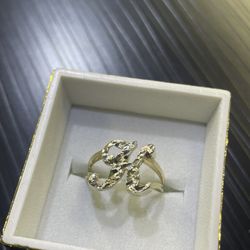 10K Nugget Initial “K” Ring ✅