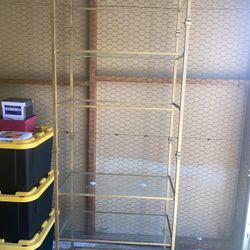 Tall gold rimmed shelf 