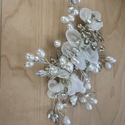 Wedding - Head Piece With Genuine Freshwater Pearl
