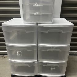 Sterile Plastic 3 Drawer Cart Set Of 2 + Sterile 3 Drawer Unit