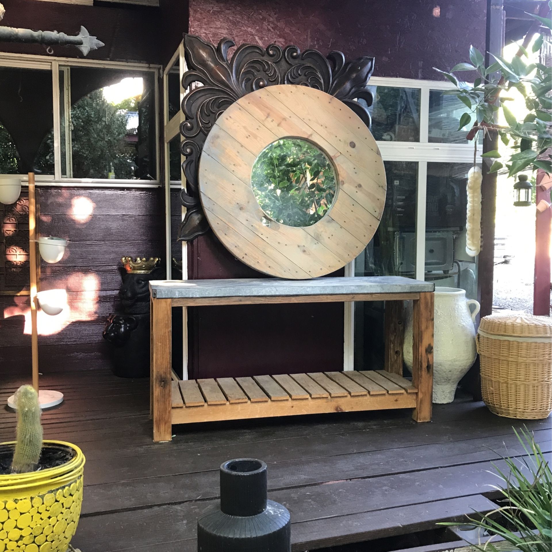 Rustic Table And Mirror