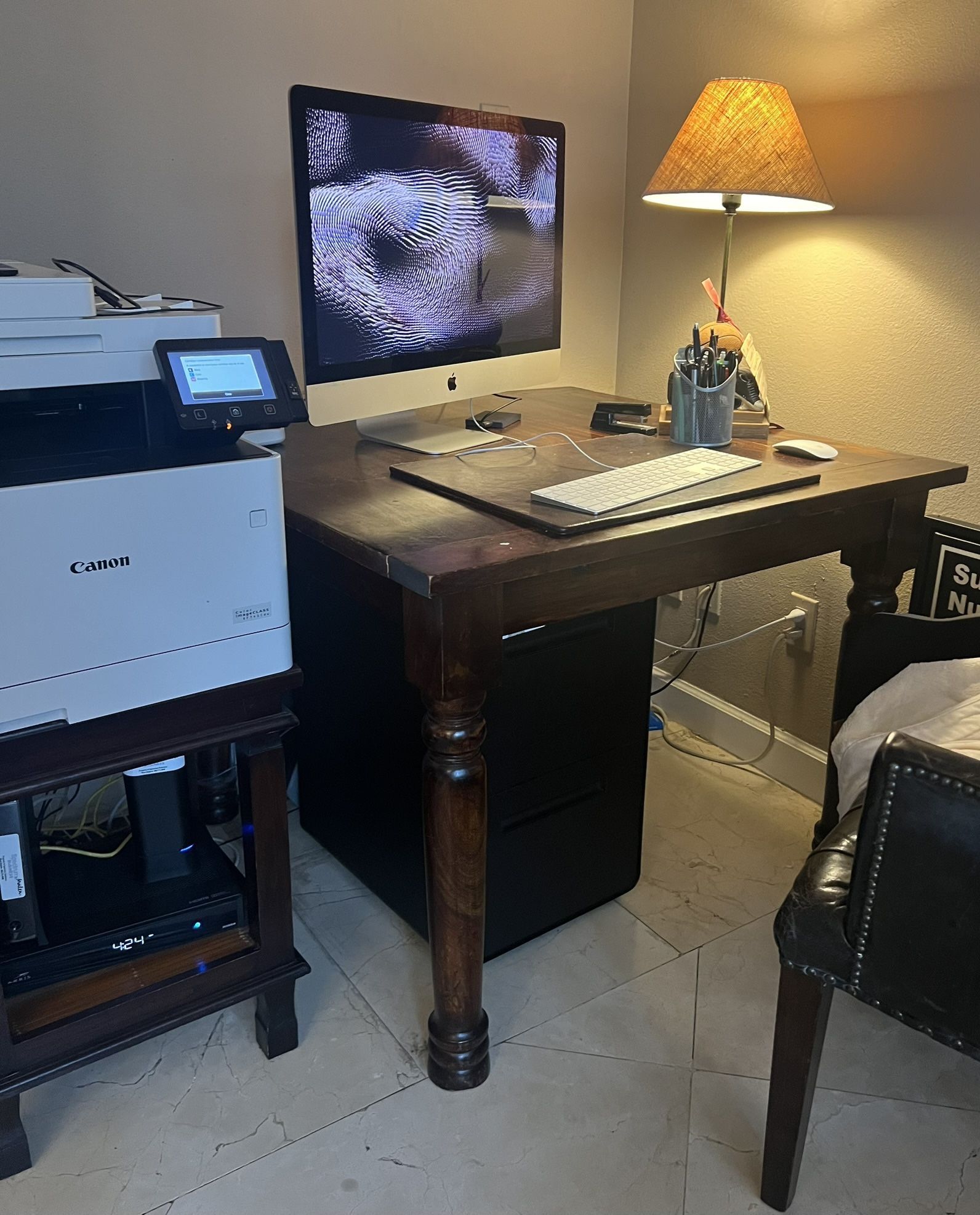 Solid Dark Wood Table/Desk