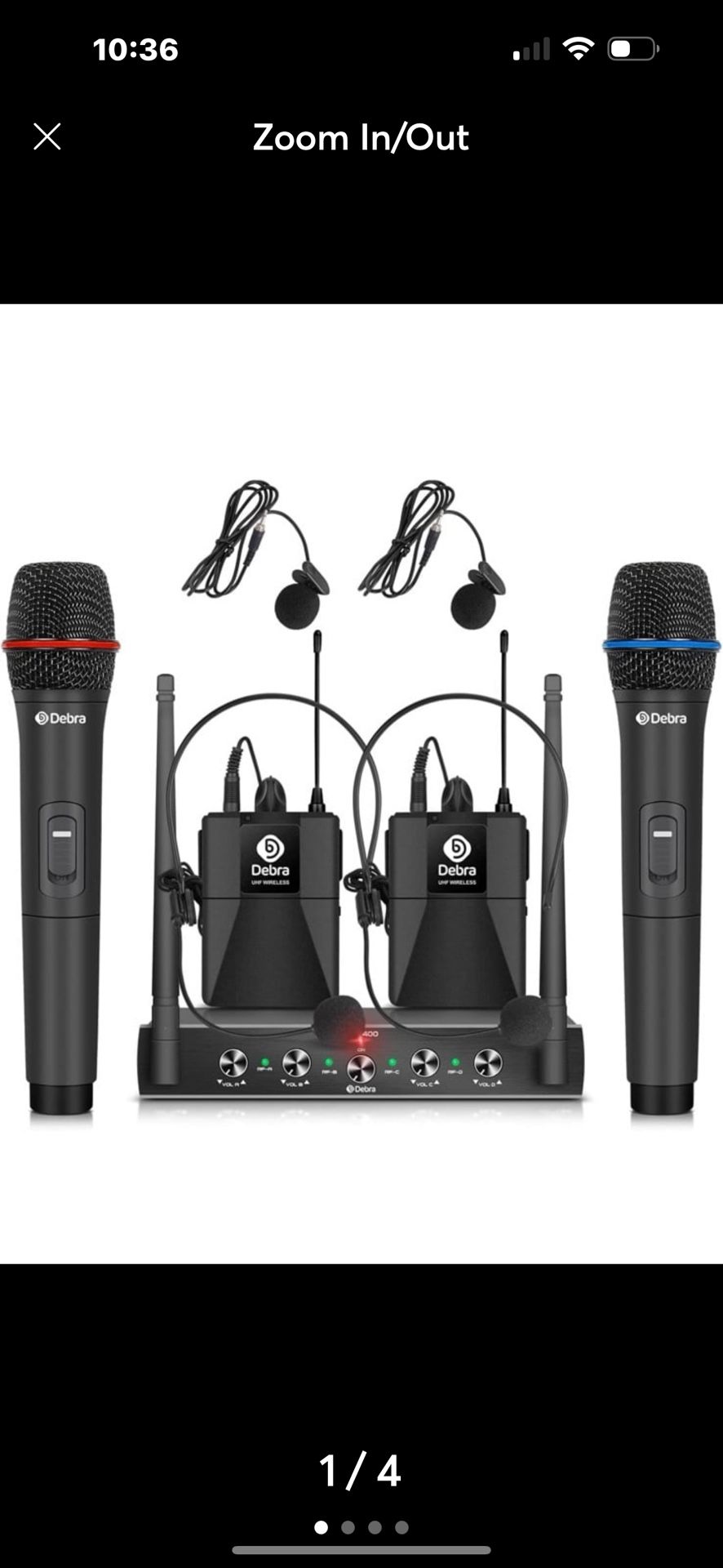 Debra Audio Pro UHF 4 Channel Wireless Microphone System