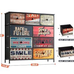 EnHomee Dresser for Bedroom 9 Drawer Dresser, Wide Fabric Dressers & Chest of Drawers, Vintage Storage Drawers Dresser for Closet, Nursery, Living Roo