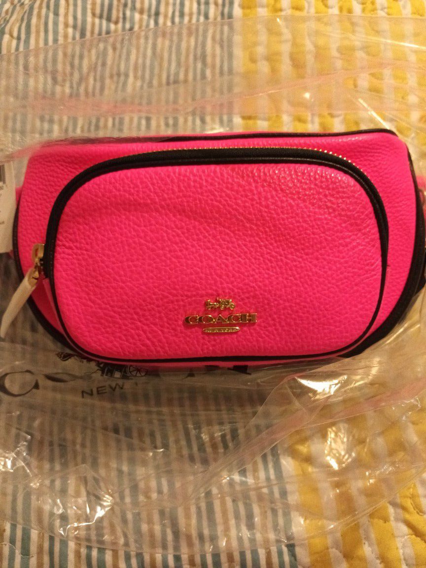 COACH NEON PINK Leather Waist Bag. CHECK OUT MY PAGE FOR MORE AWESOME ITEMS.