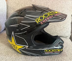 Fox Racing V1 Pilot Rockstar Energy Drink Helmet Size XL 61-62cm Black/Yellow