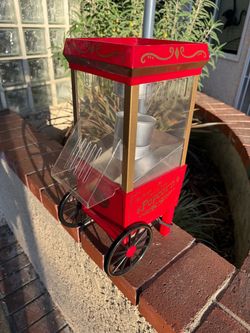 Retro Popcorn Maker Machine on Wheels 17 inches tall