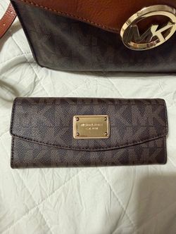 Michael Kors Brown Signature Slim Wallet