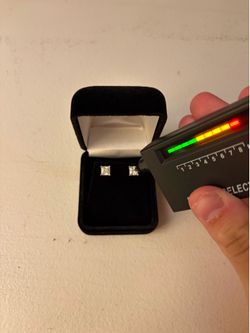 Genuine VVS1 Moissanite Princess Cut Earrings