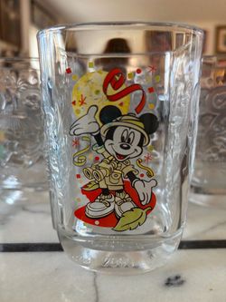 Mickey Mouse-Mc Donald World Millennium Celebrations. Set of 4 Glasses 4” Tall