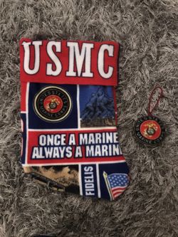 Handcrafted USMC Christmas Stocking and Ornament