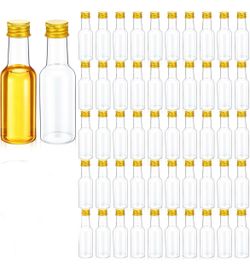 New -140 Pcs Mini Bottles Set, 1.7oz Plastic Empty Spirit Bottles with Caps for Party Favor
