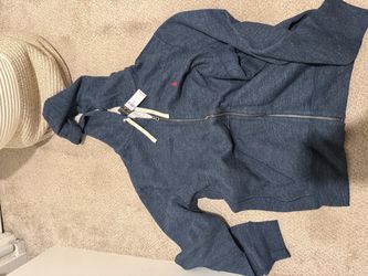 Ralph Lauren zip up fleece hoodie blue heather eclipse