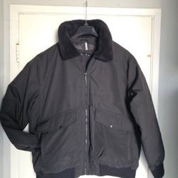 Men's Jacket XL Black Bomber Sherpa Collar