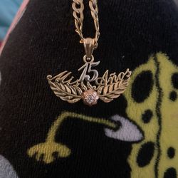 Mis 15 Anos Necklace 22 Inch Chain