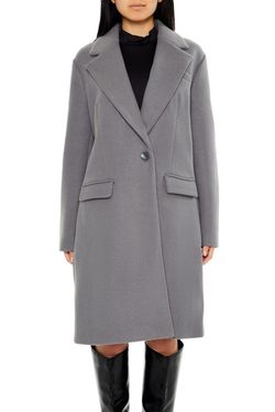 Forever 21 Women's Notched Longline Coat - Size L