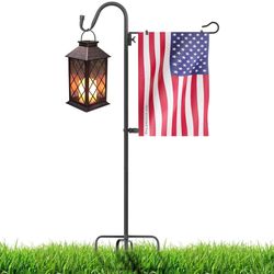 Brand New Garden Flag Stand 45.4" Garden Flagpole Stand with Shepherd Hooks for 12 x 18" Flags Yard Flag Holder Stand for Small Flag