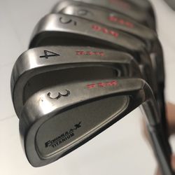 Ram Formula-X Titanium Irons Golf Clubs Set 3, 4, 5, 6, 7, 8, 9, w