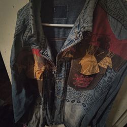 Customer Native Themed Denim Jacket 