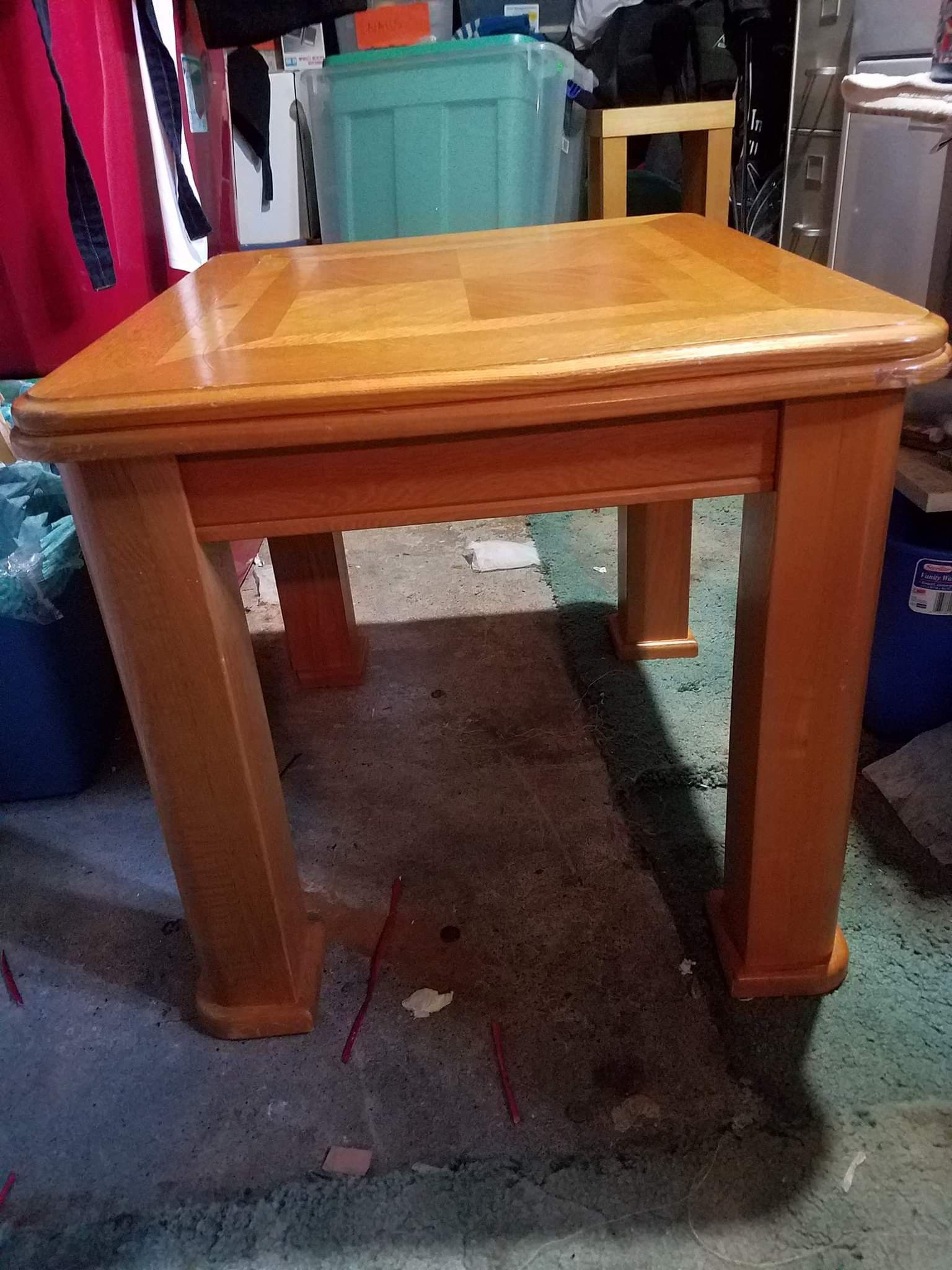 Solid wood brown end table
