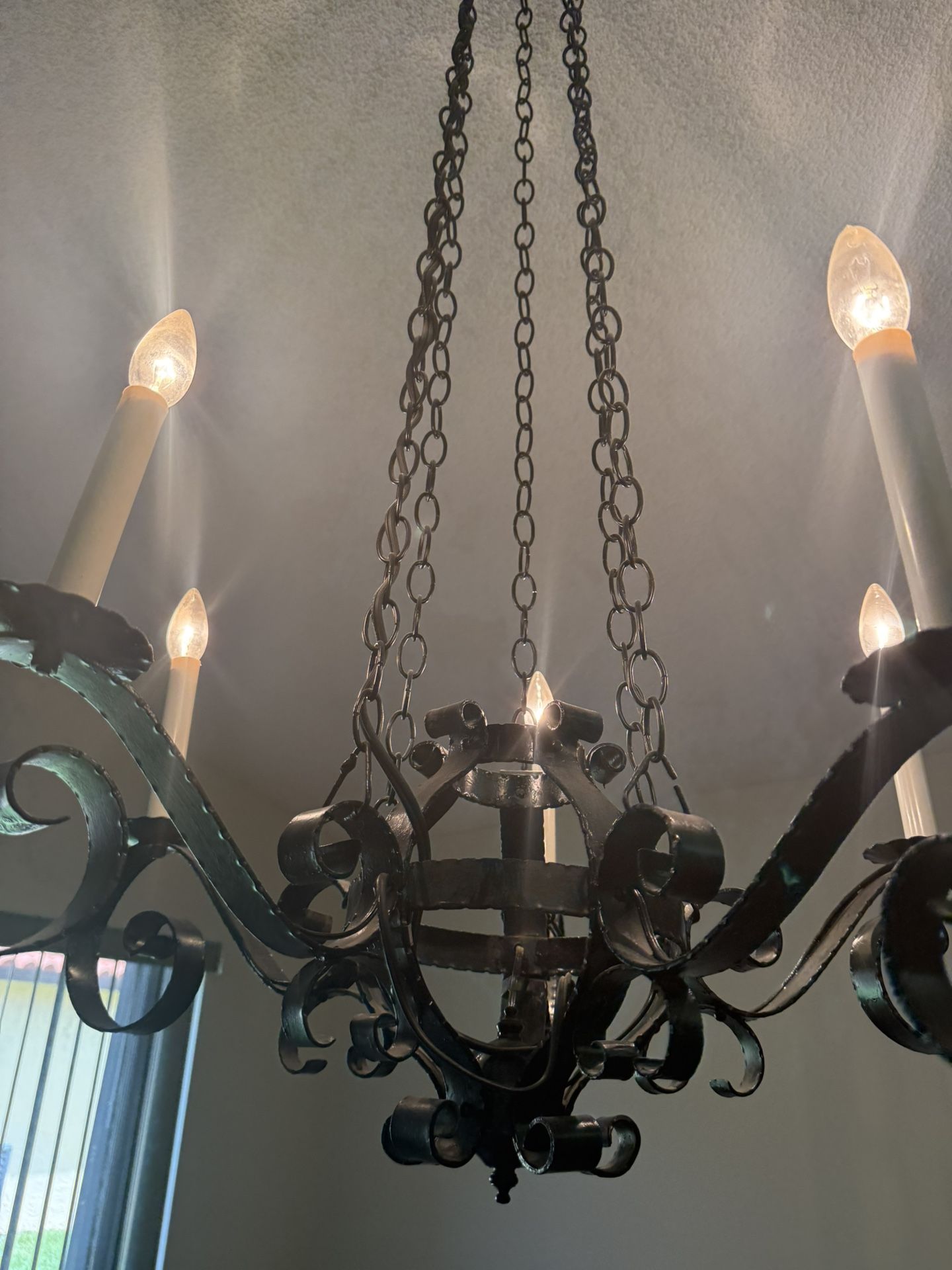 Vintage Iron Candle Chandelier