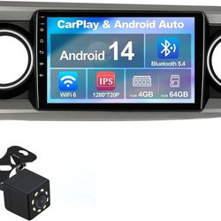 4+64G 10.1-inch Android 14 WiFi 6 Car Stereo for Toyota Tacoma 2016-2022