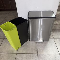 EKO EcoCasa II 36L+24L Dual Trash Can with Recycle Bin, Stainless Steel Garbage Can with Lid, Deodorizer Compartment, Odor-Proof and Fingerprint Resis