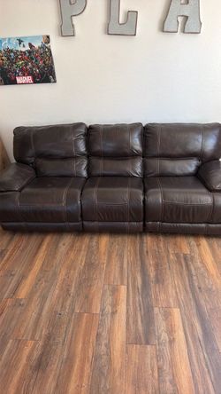 Leather couch recliner