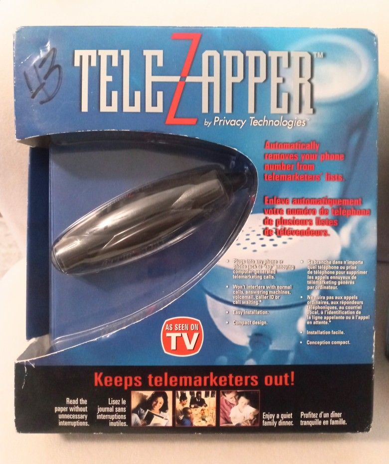 TeleZapper MTZ900 As Seen on TV Telemarketers Phone Call Blocker NEW Sealed